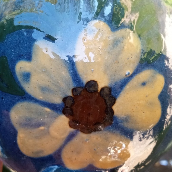 Elchinger Et Cie blue floral and dotted ceramic milk jug pitcher - Picture 8 of 13